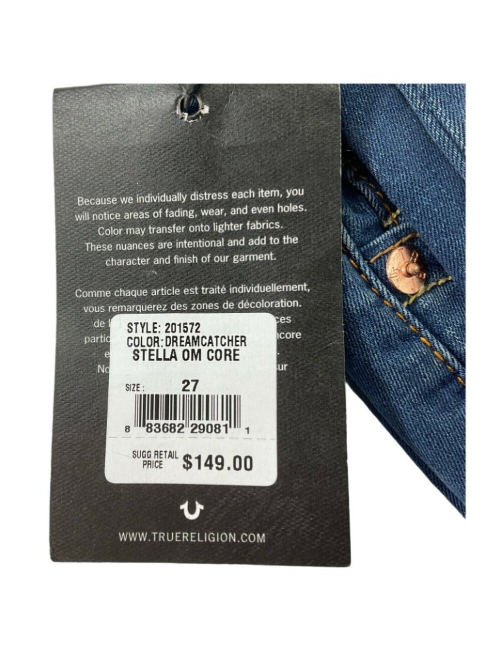 True Religion Jeans Womens Sz 27 Stella Low Rise Skinny Dreamcatcher Stretch Nwt - Picture 7 of 12